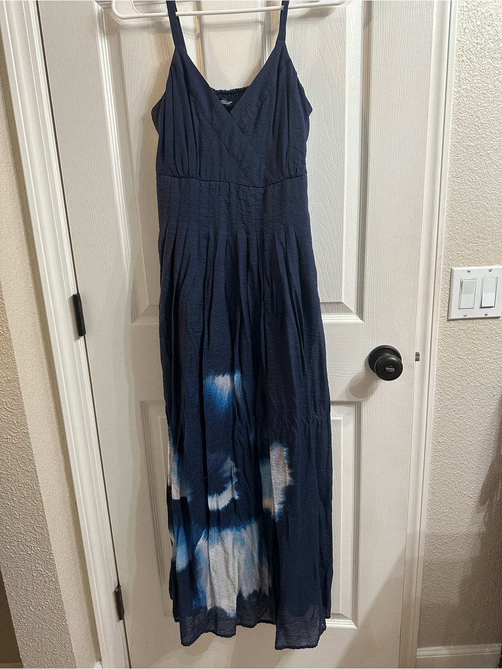 Simply Vera Vera Wang Navy Blue Tie-Dye Spaghetti Strap Maxi Dress